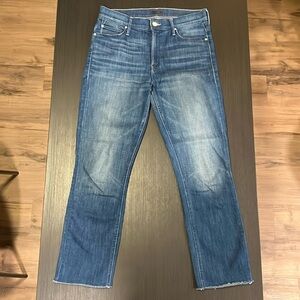 Mother Jeans The Mid Rise Dazzler Crop Fray Size 29